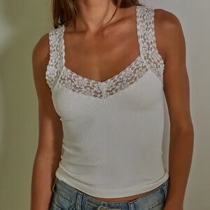 White lace tank top